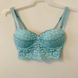 PINK Longline lace Bra Size S Padded Underwire Adjustable Straps Pullover Comfy - Picture 1 of 6