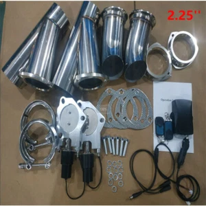 2.25" Double/Dual Electric Exhaust Control Valve Y Pipe Motor Kit& Remote Switch - Picture 1 of 13