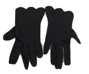 Guantes de muñeca festoneados vintage negros Lee Begman para dama talla 6,5 usados EE. UU. - Imagen 1 de 7
