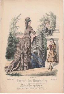 Gravure Mode n°4047bis Journal des Demoiselles 1876 Signé - Foto 1 di 1