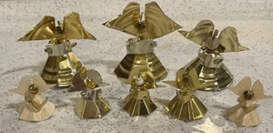 9 Vintage Folk Art Tin Can Handmade Caroler Angel Ornaments Figures Bead Heads - Picture 1 of 21