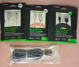 USB Cables For iPads and iPhones-8 Pin-Set Of 4 - Picture 1 of 5