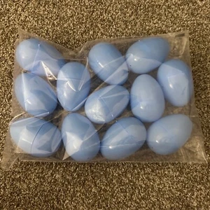 12 PACK! Large 3" Light Blue Plastic Easter Eggs, Dozen Jumbo Bulk Toys Lot Hunt - Picture 1 of 2