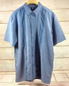 George Men Button Down Dress Shirt Short Sleeve Casual Top Blue Size L (42-44)   - Picture 1 of 9