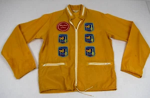 Vintage Jacket Matt Andrews Size S 60s Butterscotch Bowling Patches Made USA - Picture 1 of 7
