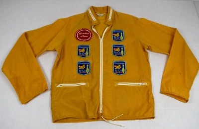 Vintage Jacket Matt Andrews Size S 60s Butterscotch Bowling Patches Made USA - Image 1 of 4