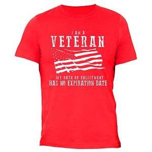 Veteran T-Shirt POW MIA Military Memorial Army USA American Flag Tshirt Red - Picture 1 of 1