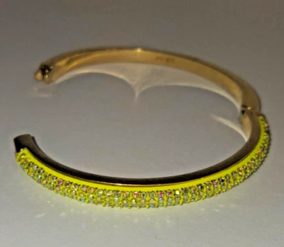 PULSERA VERDE CLARO/PERIDOTO ESTILO BRAZALETE CHAPADO EN ORO J.CREW CON CIERRE Foto 1 de 4