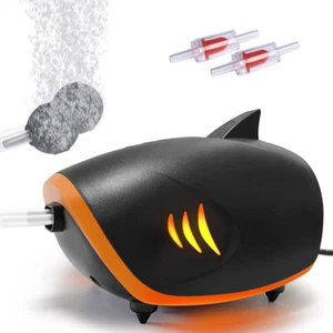 110GPH Powerful Aquarium Air Pump: Qiuet 2-Outlets Aquarium Aerator, Adjustable - Picture 1 of 14