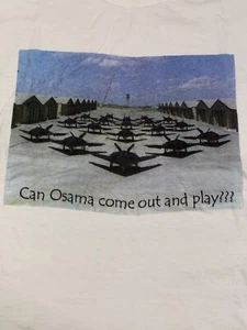 Vtg Osama Bin Laden Shirt Mens XL Can Osama Come out and Play Y2K 11197 - Picture 1 of 7