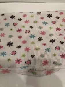 Koala Baby White Thermal Blanket with Blue Pink Brown Stars Circles Cotton 35X30 - Picture 1 of 12