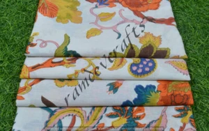 Indischer Baumwollstoff Hand Blockdruck läuft locker Vintage Stoff 10 Meter - Bild 1 von 6