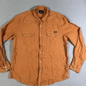 Lucky Brand Mens Shirt Large Pearls Snap Long Sleeve Casual Cowboy Front Pocket - Picture 1 of 8