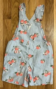 OshKosh B’Gosh Girls Sz 4T New Shortalls Short Overalls Peaches NWT - Picture 1 of 5