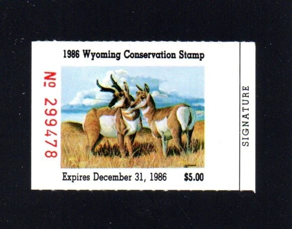 WYOMING   WY3A  WILDLIFE CONSERVATION  STAMP  1986 MNH PRISTINE GLOSSY GUM - Image 1 of 1