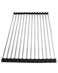 Estante de secado de platos de 17,72" sobre el fregadero, acero inoxidable 304, silicona antideslizante... - Imagen 1 de 5