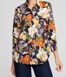 Chico’s No-iron Floral Allure Shirt 2=12-14 - Picture 1 of 9