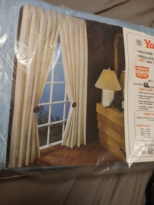 1 Set YALE Hook/Pin 48x84 Curtains Insulating Cold Or Heat, Heavy, Lined Quality - Image 1 of 4