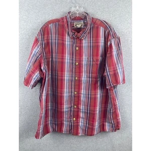 Duluth Trading Shirt Men's XL Red Plaid Short Sleeve Button Down Cowboy - Picture 1 of 8