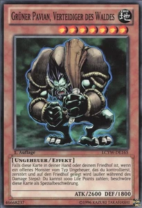 YuGiOh Grüner Pavian, Verteidiger des Waldes LCYW-DE165 Common Poor 1st - Bild 1 von 2
