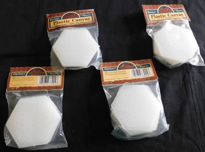 Darice--Formas de lona de plástico--Hexágonos--3 1/8" x 2 3/4"--10 por paquete. --4 paquetes. Foto 1 de 4