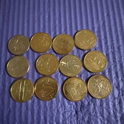 2000-2005 SET of 12 Statehood U.S. Quarters 24K GOLD PLATED Coins - Image 1 of 4