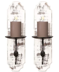 Wallmounted Pillar Candle Sconce,Wall Mount Rustic Candleholders, Wood Candle... - Picture 1 of 8