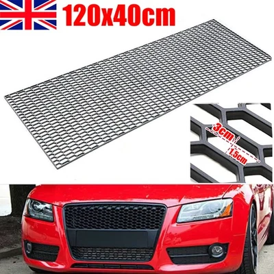 120cm Car 3D ABS Plastic Racing Honeycomb Bumper Vent Tuning Grill Mesh Spoiler