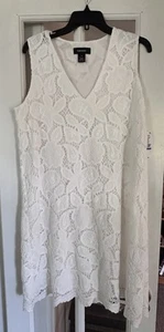 NWT NEW Karen Kane  Women's white Cut Lace Shift Dress, XL $158 - Picture 1 of 11