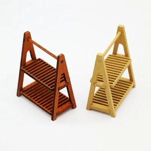 2PCS 1/6 Dollhouse wooden storage rack, bread rack, miniature scene accessories - Picture 1 of 10