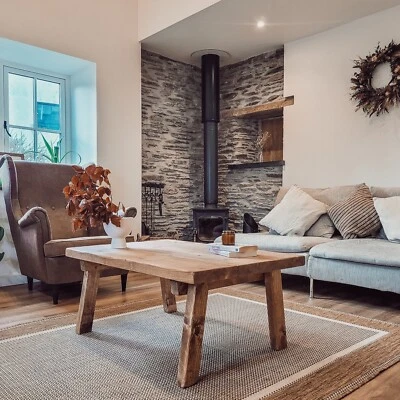 Chunky Coffee Table Rustic Solid Wood - Image 1 of 4