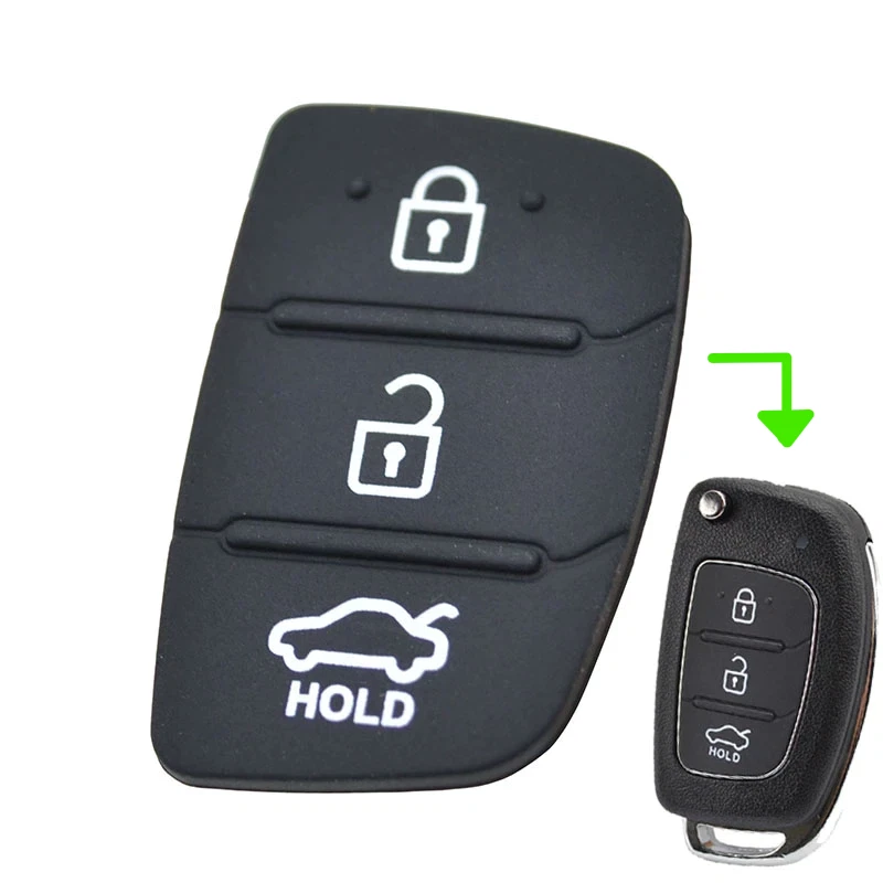 Hyundai i10 i20 i30 i40 ix20 ix35 3 Button Remote Key Fob Rubber Pad Repair - Image 1 of 3