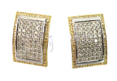 5.33ct Natural round Diamond 14k solid Yellow gold Anniversary men cufflinks - Image 1 of 4