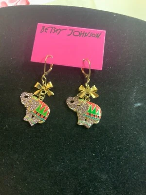 Pendientes de elefante Betsey Johnson día en el zoológico  Foto 1 de 4