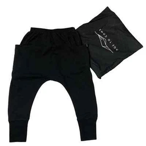 Age To Come Pants Boys Size Large 9 Streetwear Black Drop Crotch Sweatpant - Picture 1 of 6