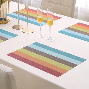 Pvc Washable Dining Table Mats, Heat Resistant Place mats Set of 4 (45 x 30 cm) - Picture 1 of 3