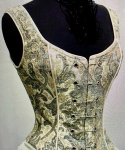 Shrine Hollywood Bustier, Korsett Mieder /Pin Bodice Green/Ivory Gr. S  Neu - Bild 1 von 11