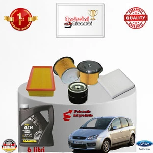 KIT TAGLIANDO FILTRI + OLIO FORD FOCUS C-MAX 1.8 TDCi 85KW 115CV DAL 2005 ->2007 - Imagen 1 de 2