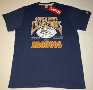 Men's Denver Broncos Homage Navy Super Bowl Classics Tri-Blend T-Shirt XL - Picture 1 of 3