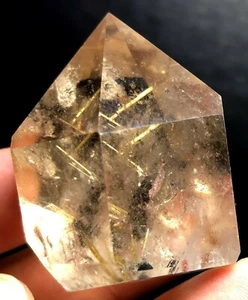 48g 1PCS  NATURAL Golden Hair Rutilated Quartz Crystal Point Polished X486 - Picture 1 of 8
