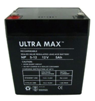 ULTRAMAX NP5.4-12, 12V 5.4Ah (as 5Ah) Sealed Lead Acid - AGM - VRLA Battery • 19.99£