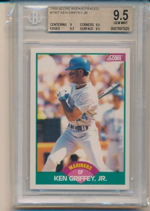 1989 Score Ken Griffey,Jr. (HOF) (Rookie Card) (#100T) (Subs 1-9/3-9.5's) BGS9.5 - Picture 1 of 1