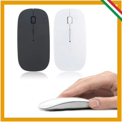 MOUSE WIRELESS ULTRA SLIM OTTICO 1200 DPI SENZA FILI MINI USB 2.4 GHZ MAC DESIGN - Immagine 1 di 4