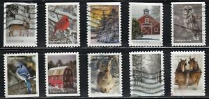 US Stamps #5532-5541 - Winter Scenes - set of 10 - cancelled - 2020 - 12264