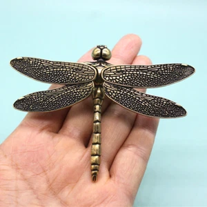 Brass Dragonfly Figurine Statue Animal Figurines Home Desktop Decoration Toys  - Picture 1 of 5