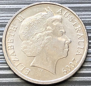 2009 AUSTRALIAN 5 CENT COIN - OFF CENTRE RIM ERROR STRIKE - Picture 1 of 3