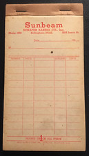 1950's Sunbeam Bread/Products Sales Order Book "New Old Stock"