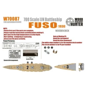 Hunter W70087 1/700 Holz Deck IJN Schlachtschiff Fuso für Aoshima 05088 - Bild 1 von 2