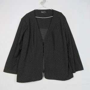 Taking Shape Womens Blazer Jacket 24(AU) or 5XL Black Polka Dot V-Neck Plus - Picture 1 of 8