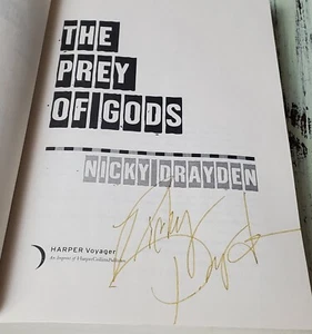 FLAT SIGNED VG The Prey of Gods by Nicky Drayden (2017) Harper Voyager Paperback - Picture 1 of 3